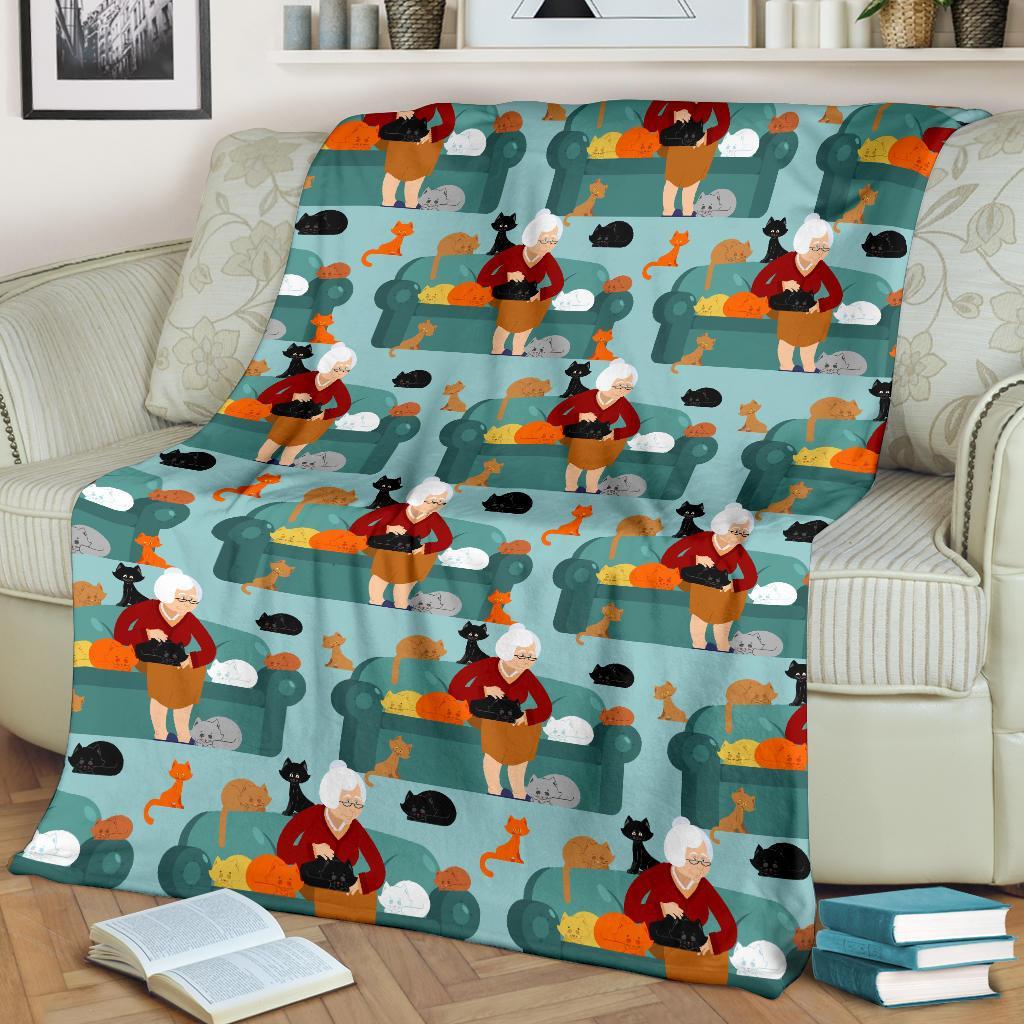 Grandma Nana Pattern Print Blanket-grizzshop