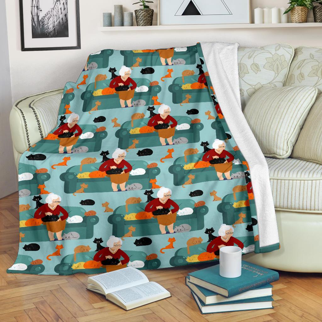 Grandma Nana Pattern Print Blanket-grizzshop