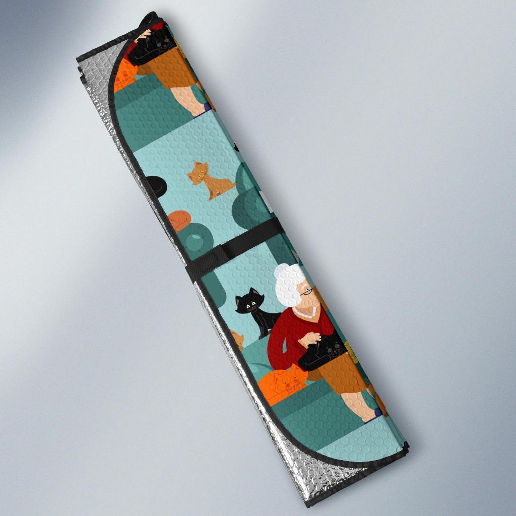 Grandma Nana Pattern Print Car Sun Shade-grizzshop