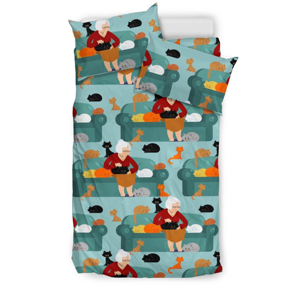 Grandma Nana Pattern Print Duvet Cover Bedding Set-grizzshop