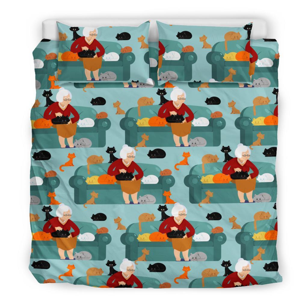 Grandma Nana Pattern Print Duvet Cover Bedding Set-grizzshop