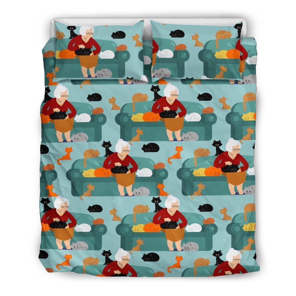 Grandma Nana Pattern Print Duvet Cover Bedding Set-grizzshop