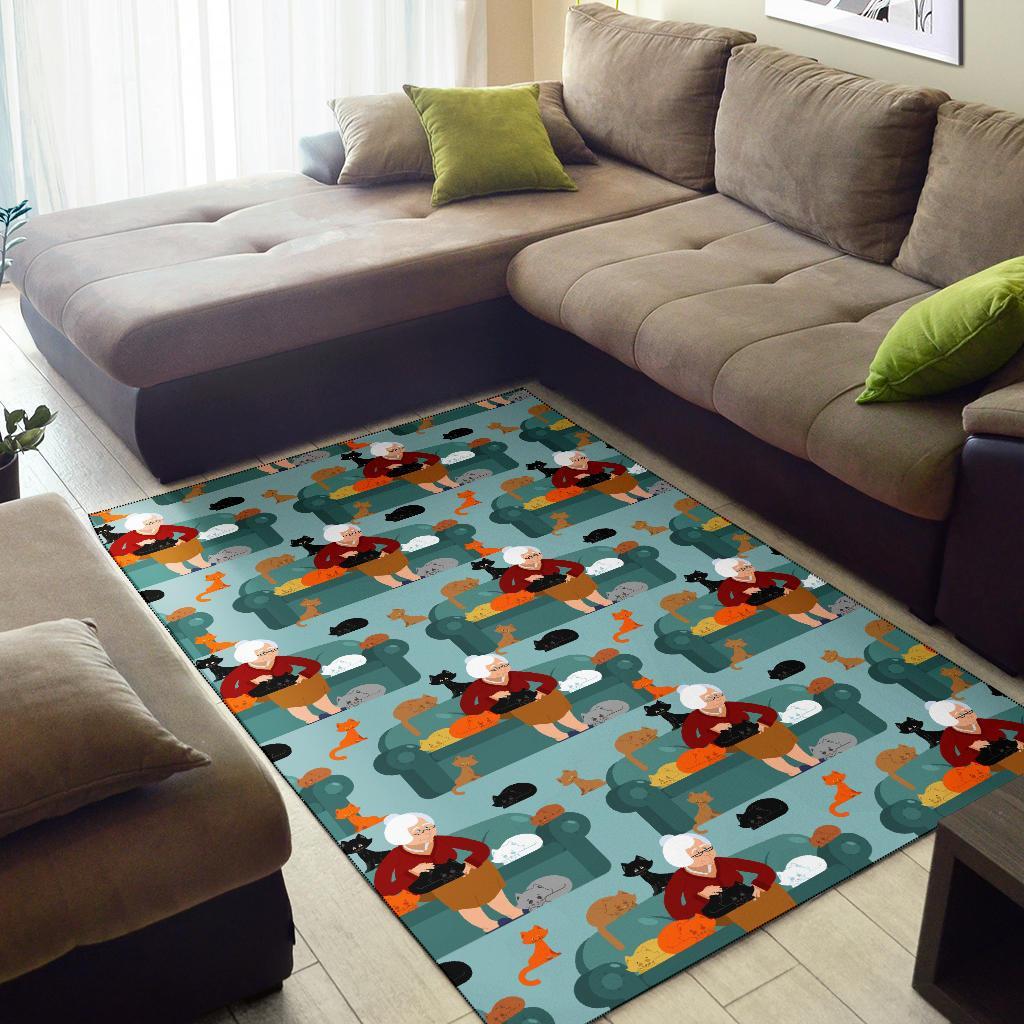 Grandma Nana Pattern Print Floor Mat-grizzshop