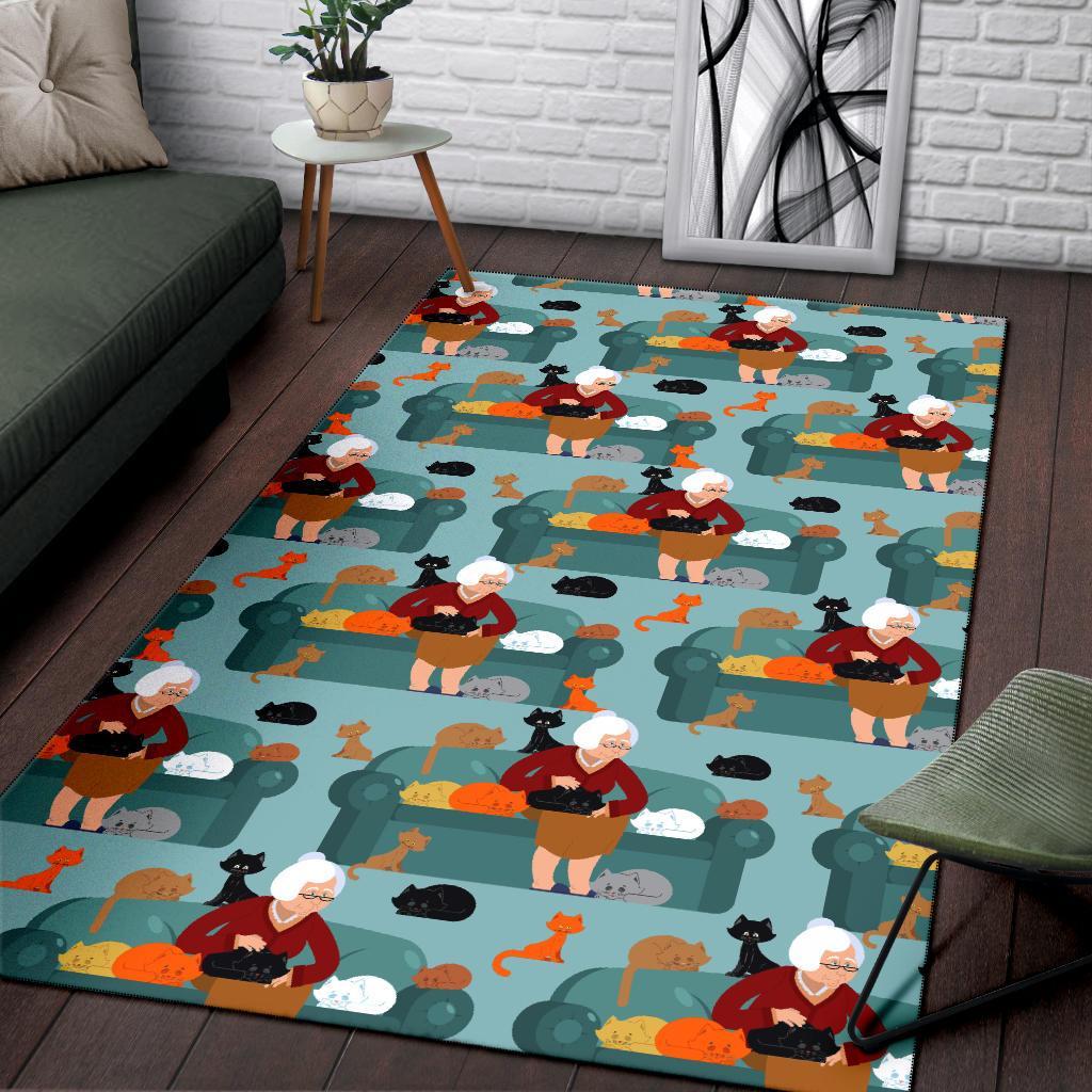 Grandma Nana Pattern Print Floor Mat-grizzshop