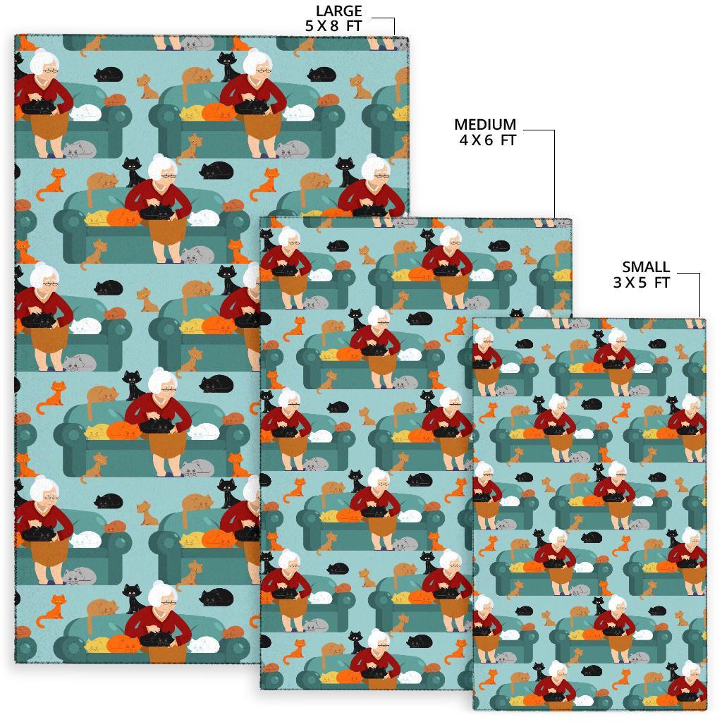 Grandma Nana Pattern Print Floor Mat-grizzshop