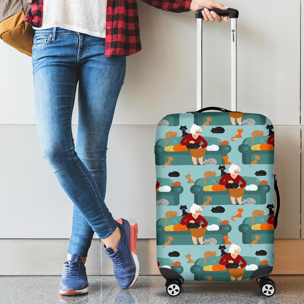 Grandma Nana Pattern Print Luggage Cover Protector-grizzshop