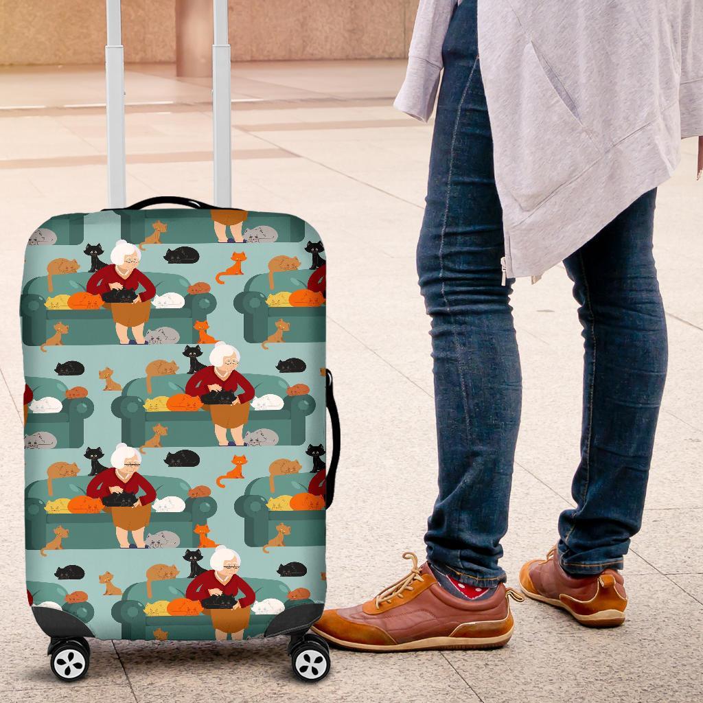 Grandma Nana Pattern Print Luggage Cover Protector-grizzshop