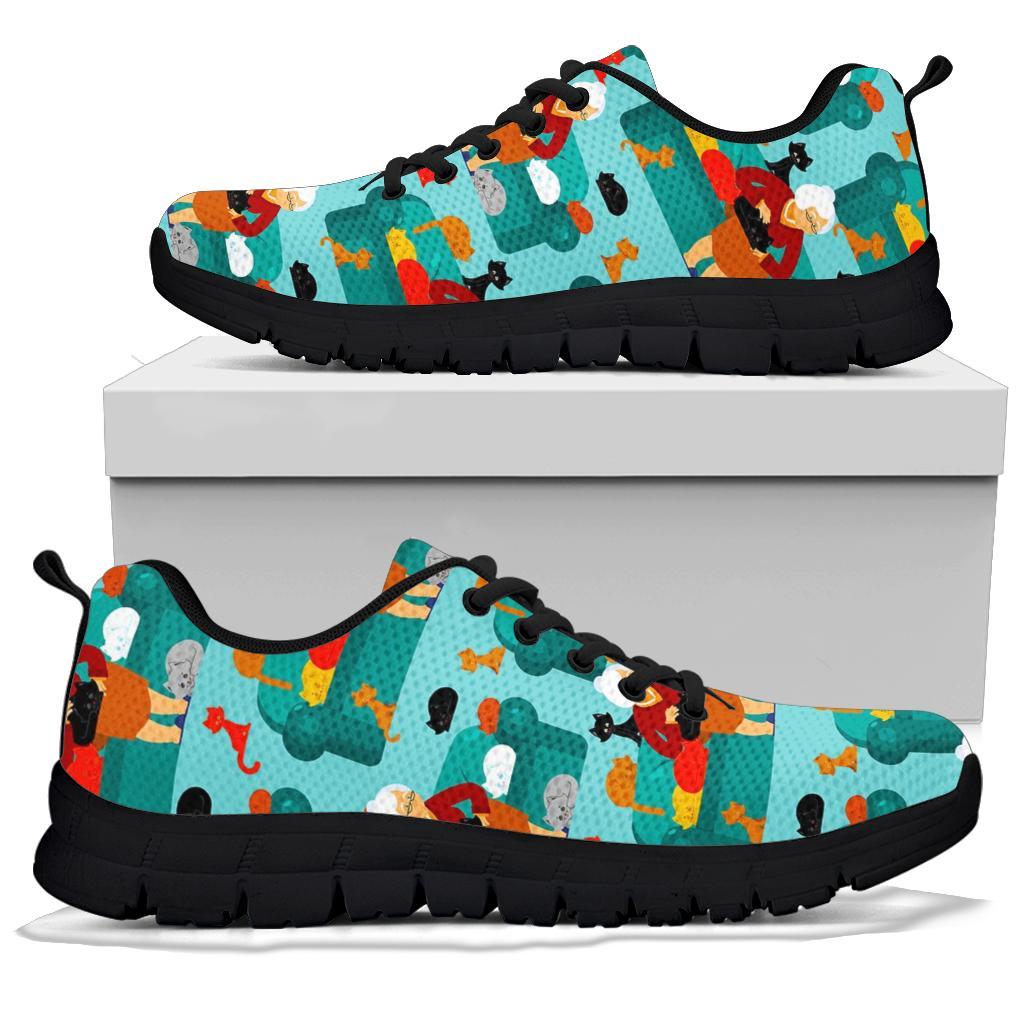 Grandma Nana Pattern Print Sneaker Shoes For Men Women-grizzshop