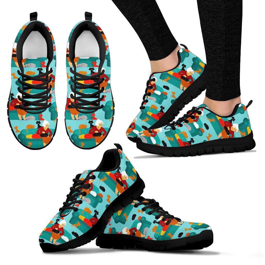 Grandma Nana Pattern Print Sneaker Shoes For Men Women-grizzshop