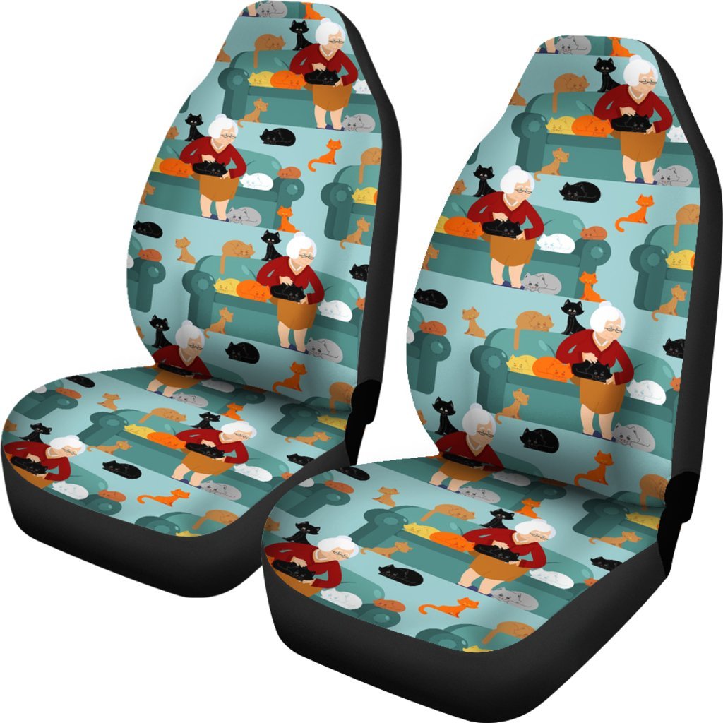 Grandma Nana Pattern Print Universal Fit Car Seat Covers-grizzshop