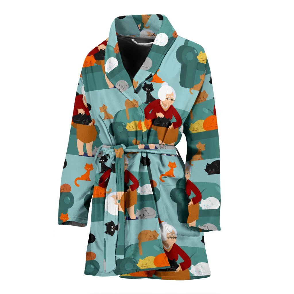 Grandma Nana Pattern Print Women Long Robe-grizzshop