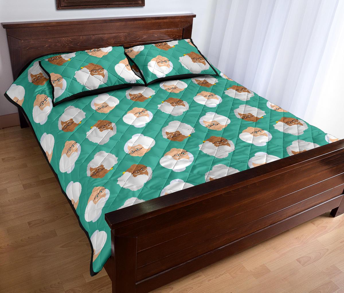 Grandma Nana Print Pattern Bed Set Quilt-grizzshop