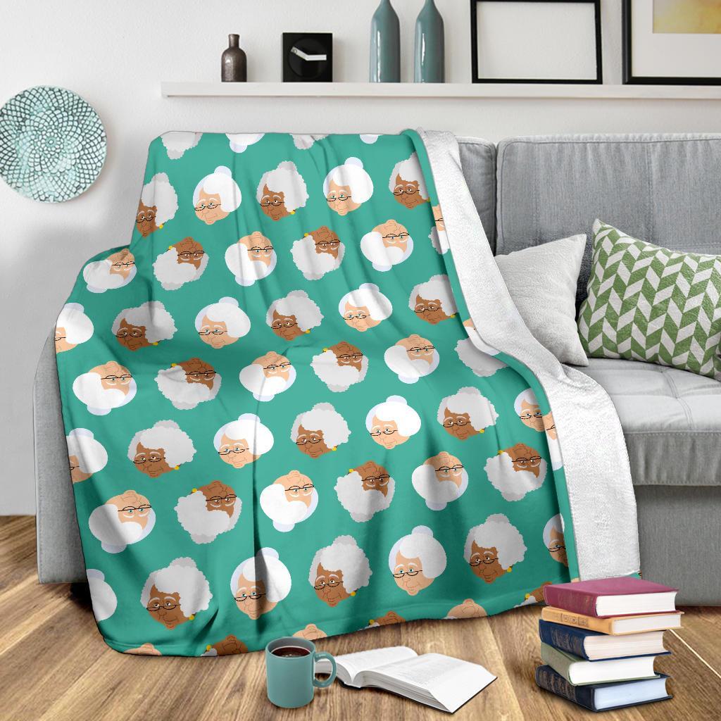 Grandma Nana Print Pattern Blanket-grizzshop