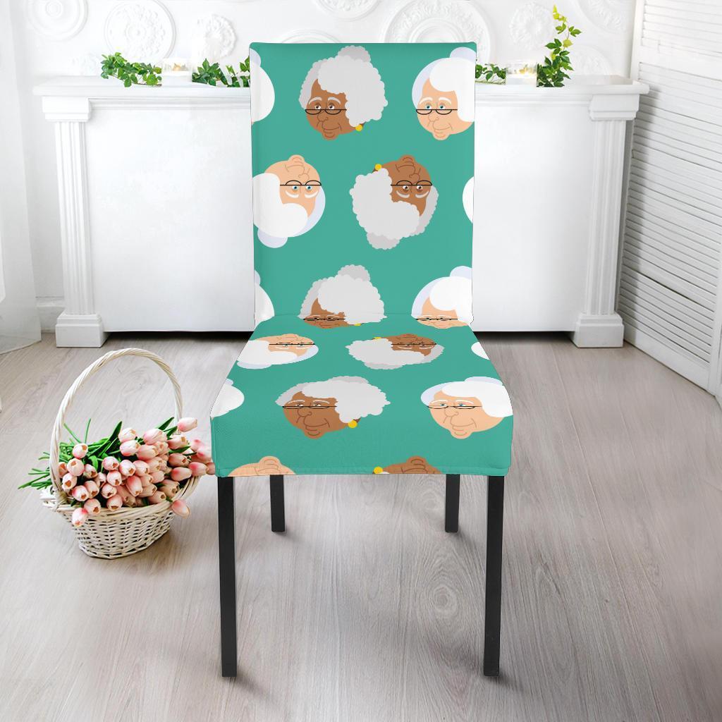 Grandma Nana Print Pattern Chair Cover-grizzshop