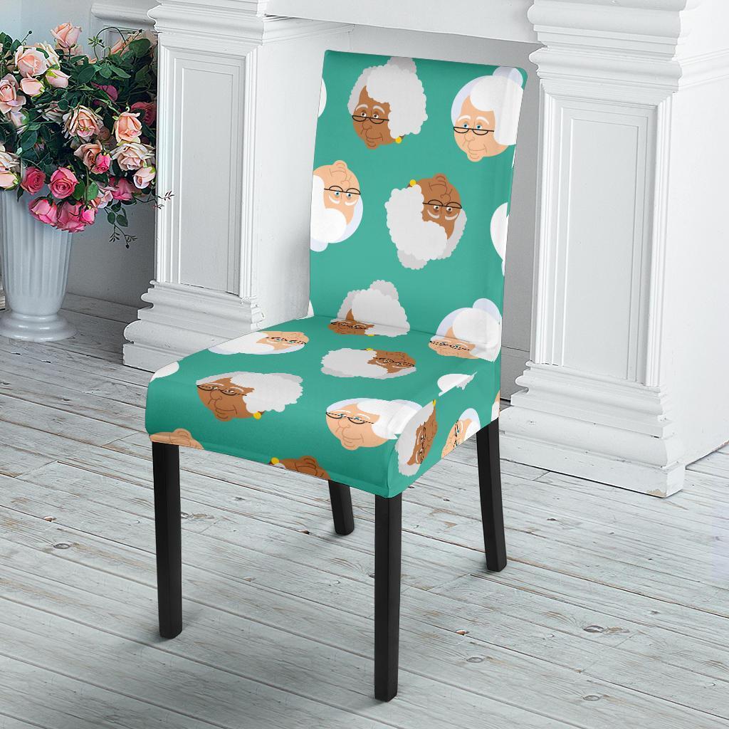 Grandma Nana Print Pattern Chair Cover-grizzshop