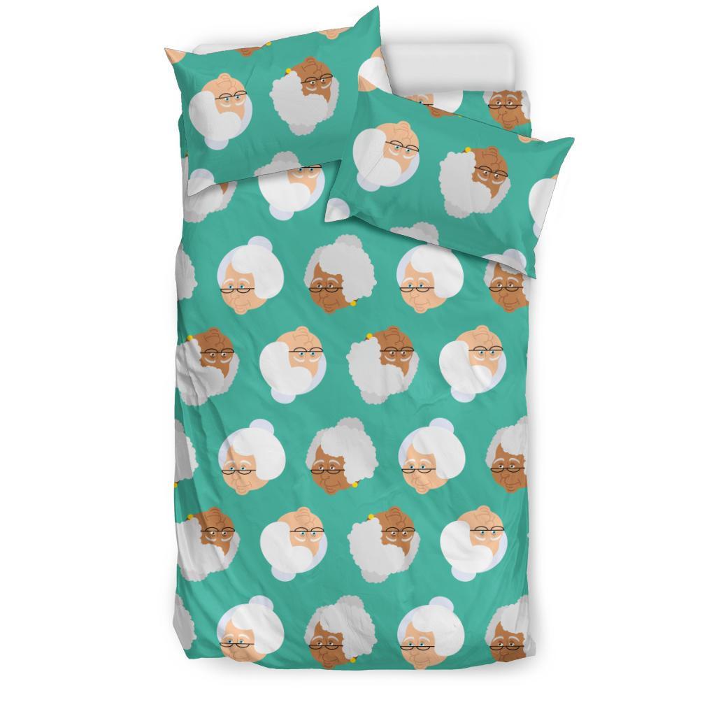 Grandma Nana Print Pattern Duvet Cover Bedding Set-grizzshop