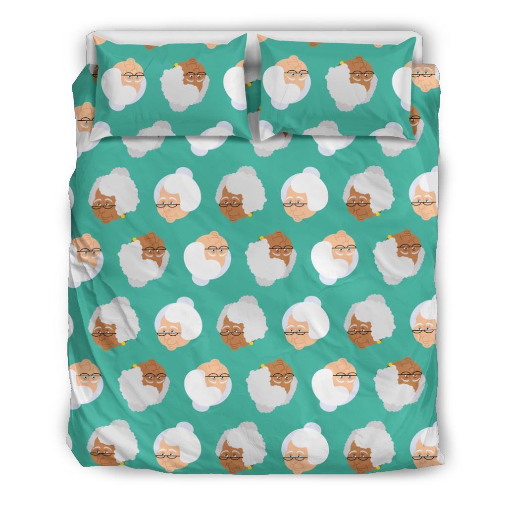 Grandma Nana Print Pattern Duvet Cover Bedding Set-grizzshop