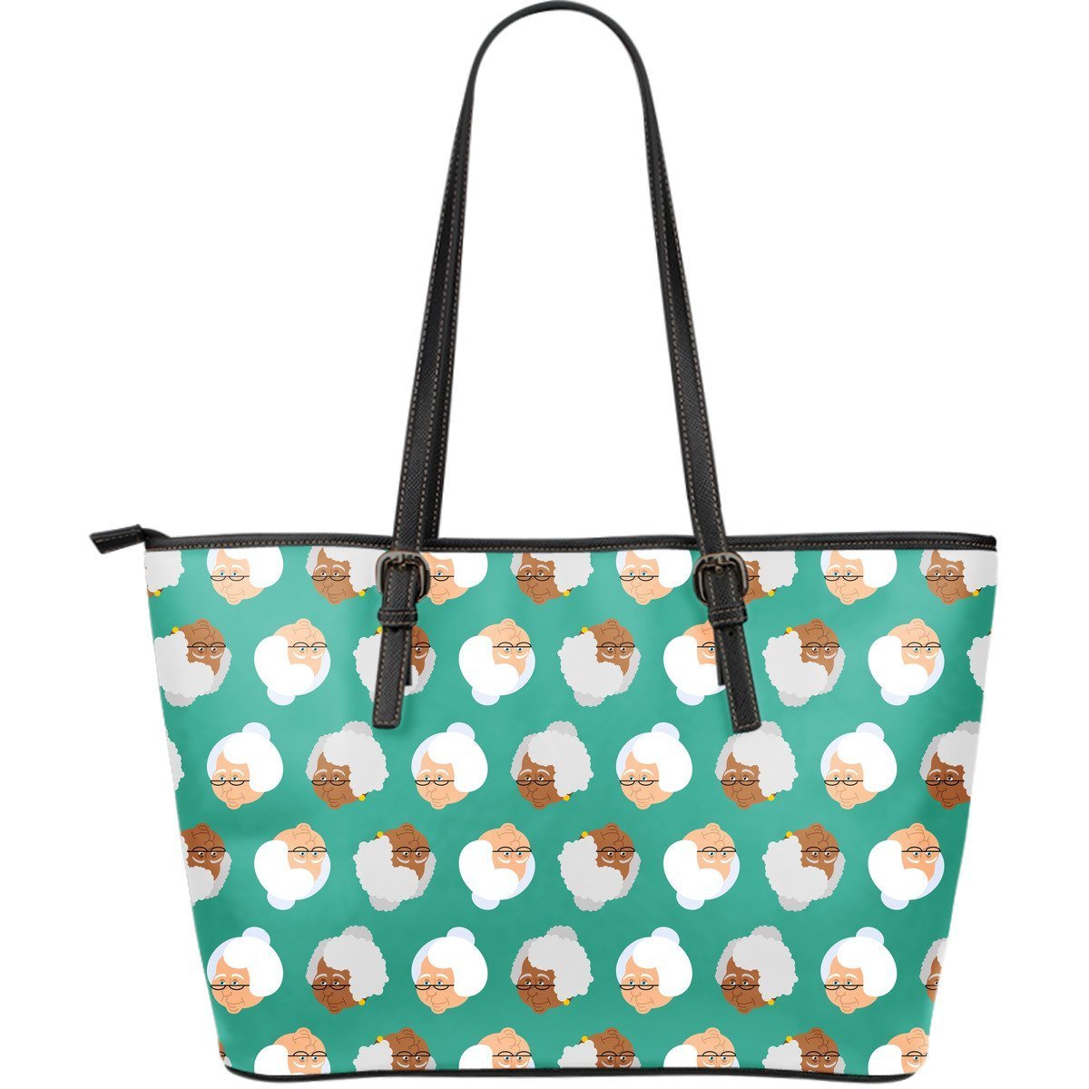 Grandma Nana Print Pattern Leather Tote Bag-grizzshop