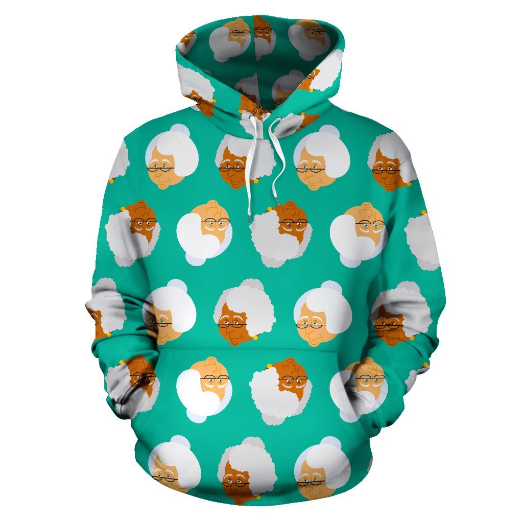 Grandma Nana Print Pattern Men Women Pullover Hoodie-grizzshop