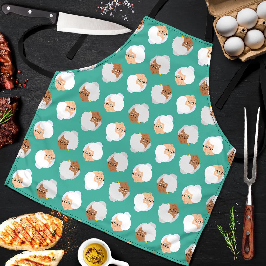 Grandma Nana Print Pattern Men's Apron-grizzshop