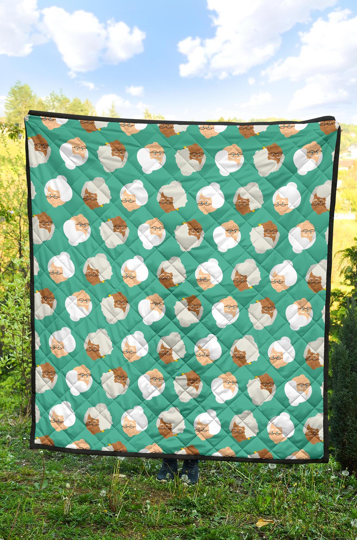 Grandma Nana Print Pattern Quilt-grizzshop