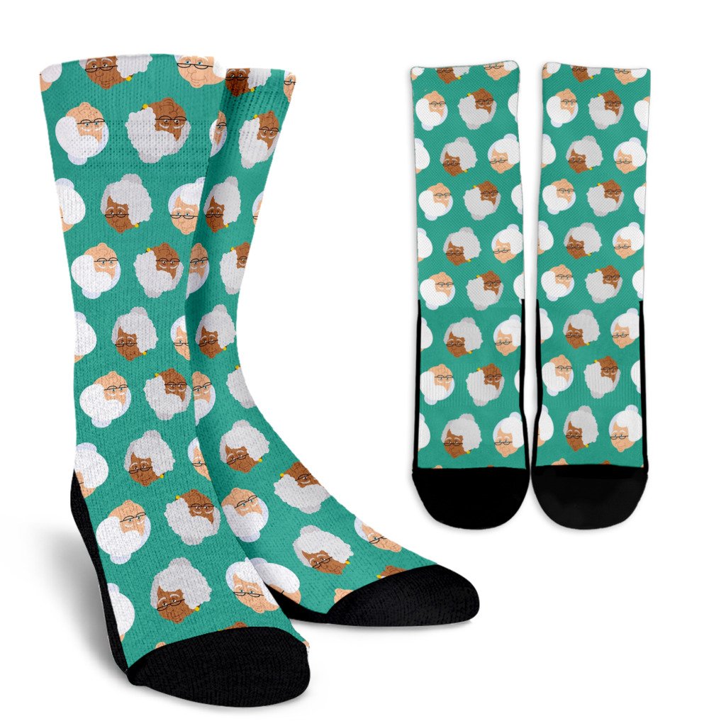 Grandma Nana Print Pattern Unisex Crew Socks-grizzshop