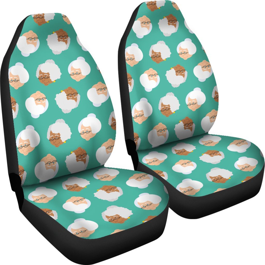 Grandma Nana Print Pattern Universal Fit Car Seat Covers-grizzshop