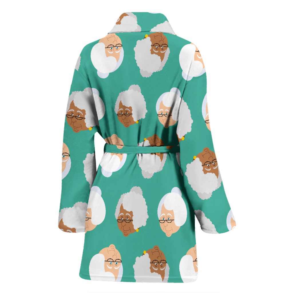 Grandma Nana Print Pattern Women Long Robe-grizzshop