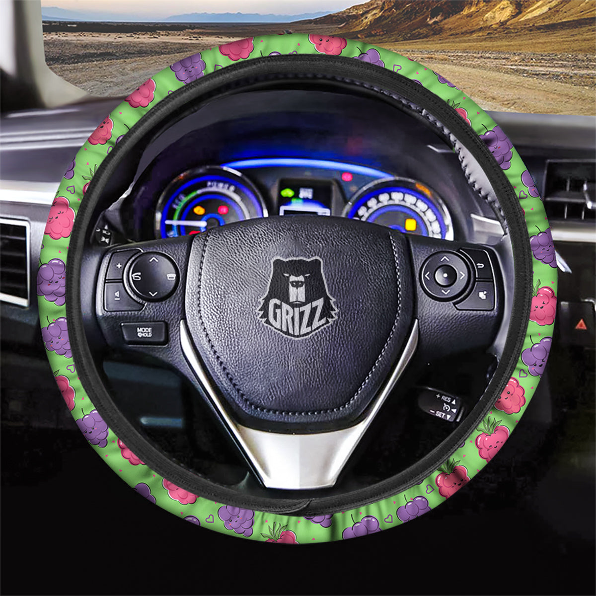 Grape Cute Print Pattern Car Steering Wheel Cover-grizzshop
