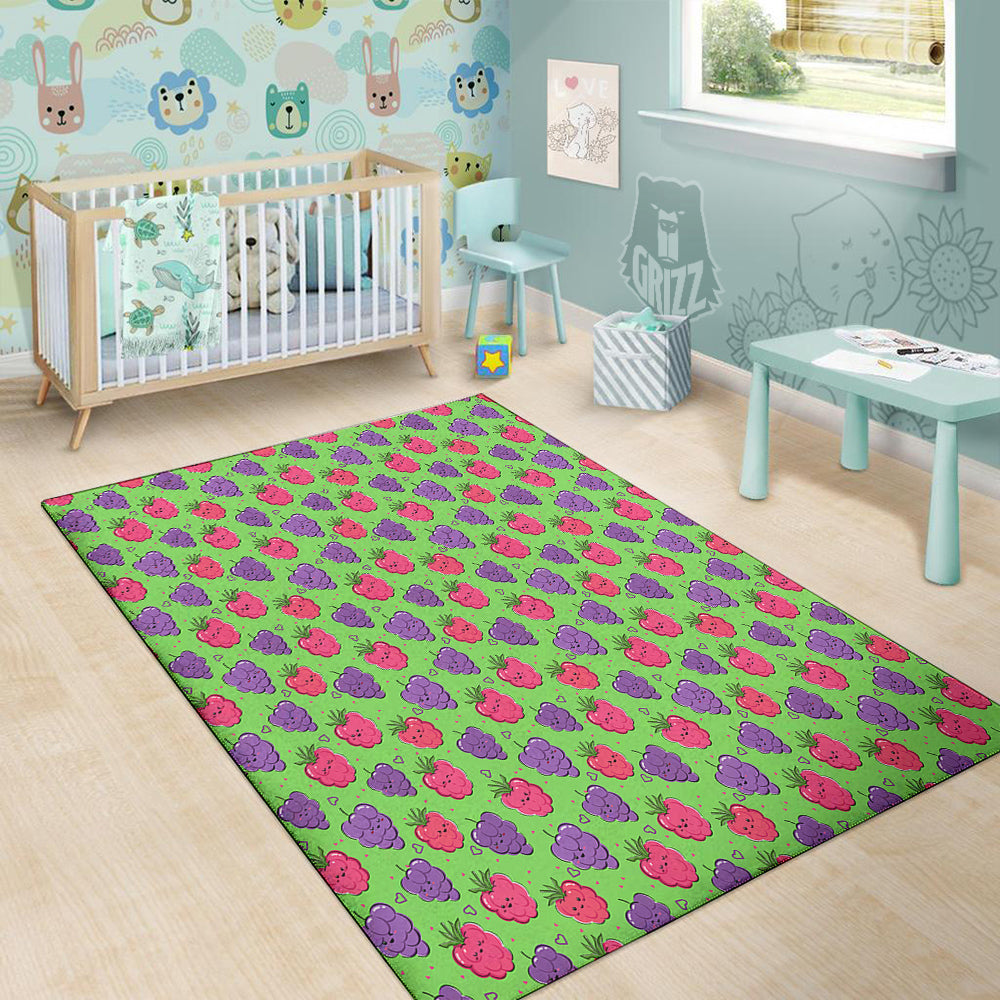 Grape Cute Print Pattern Floor Mat-grizzshop