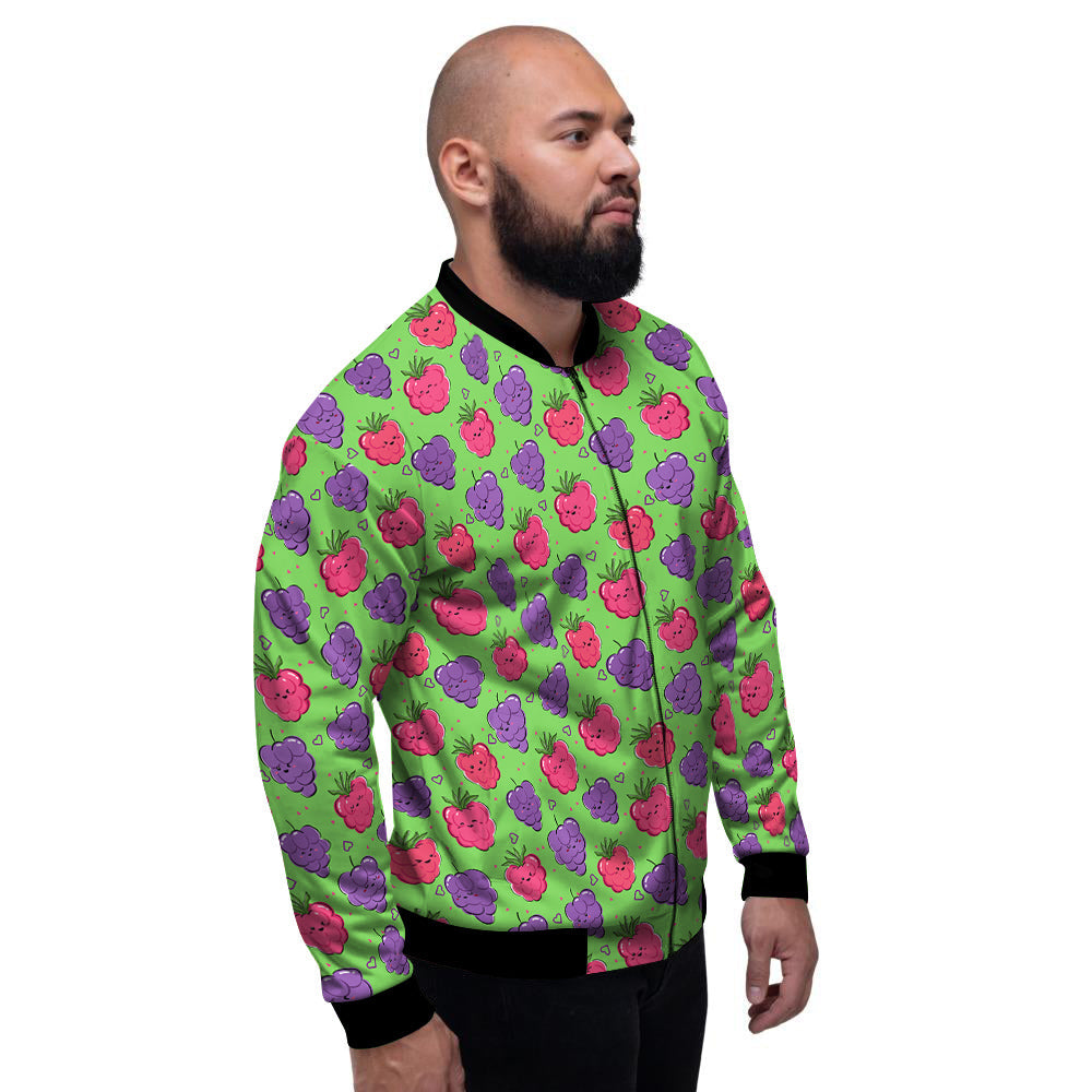 Grape Cute Print Pattern Men's Bomber Jacket-grizzshop