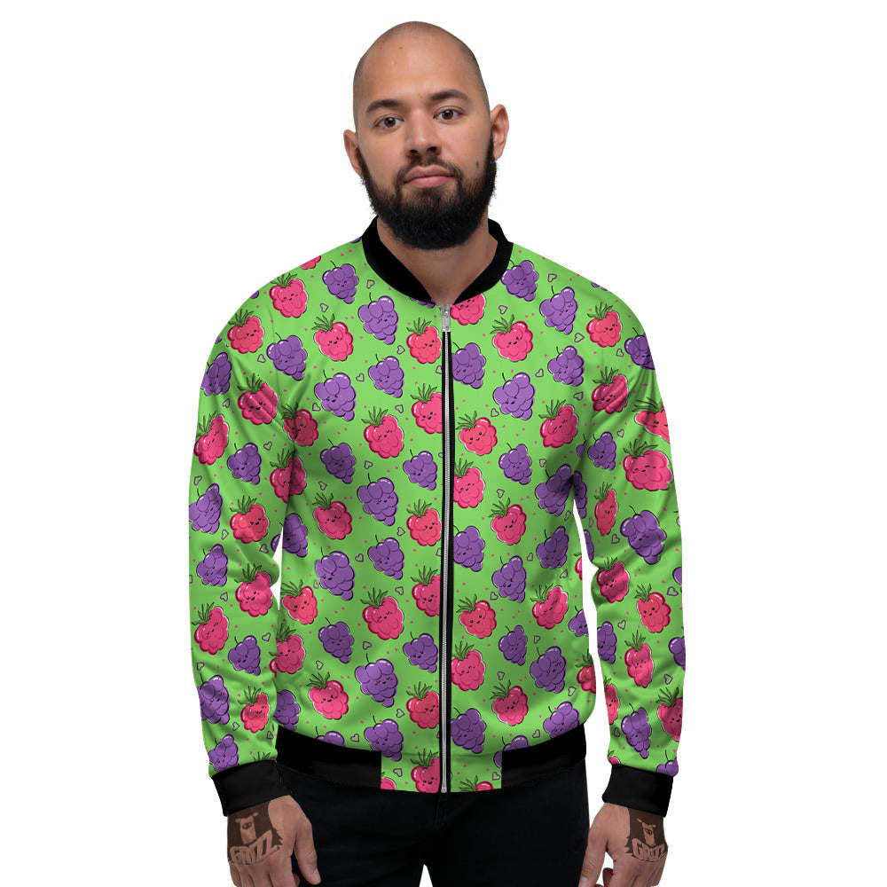 Grape Cute Print Pattern Men's Bomber Jacket-grizzshop