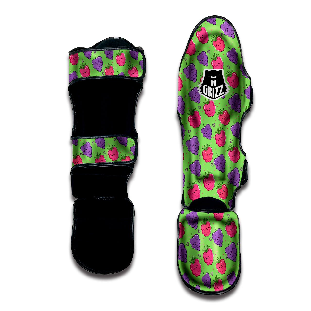 Grape Cute Print Pattern Muay Thai Shin Guards-grizzshop