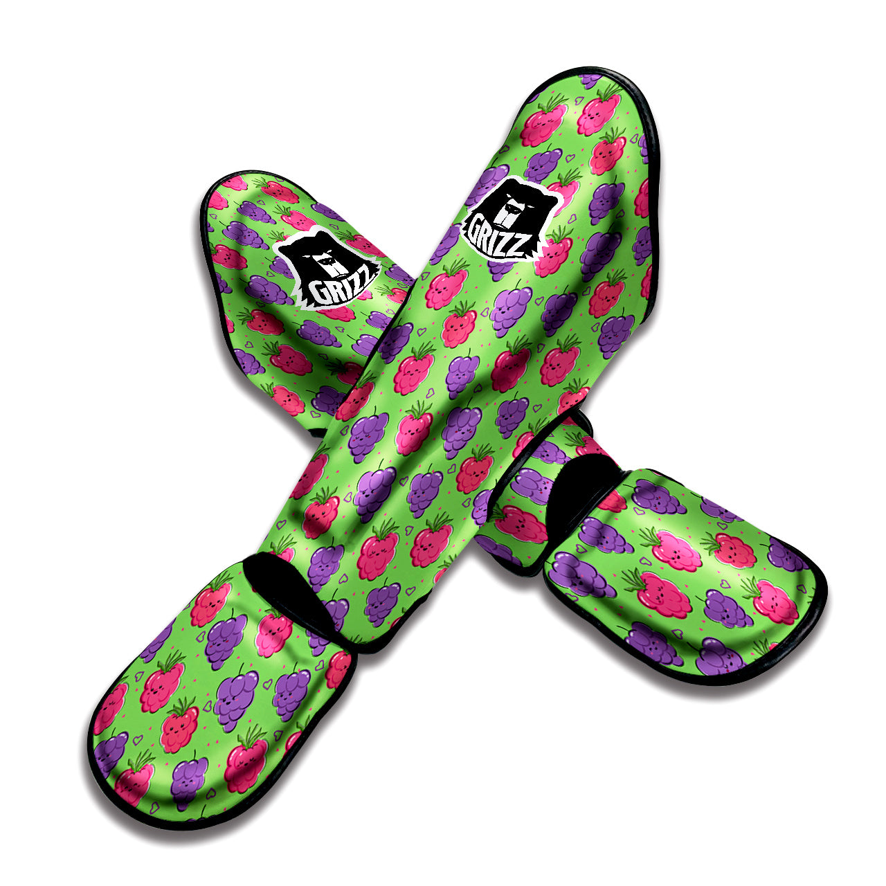 Grape Cute Print Pattern Muay Thai Shin Guards-grizzshop