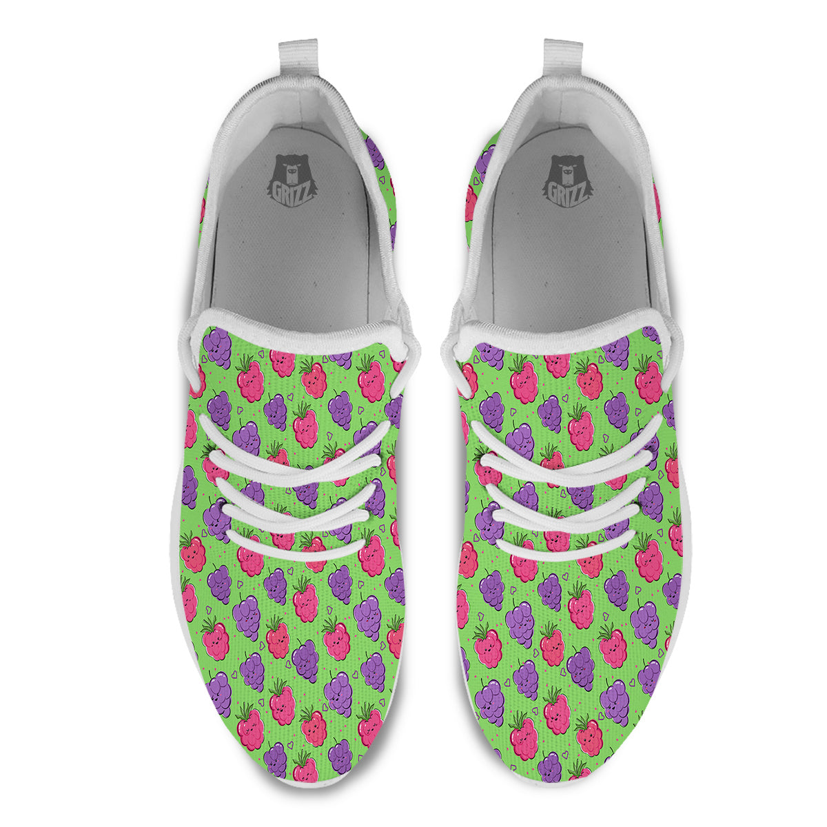 Grape Cute Print Pattern White Athletic Shoes-grizzshop