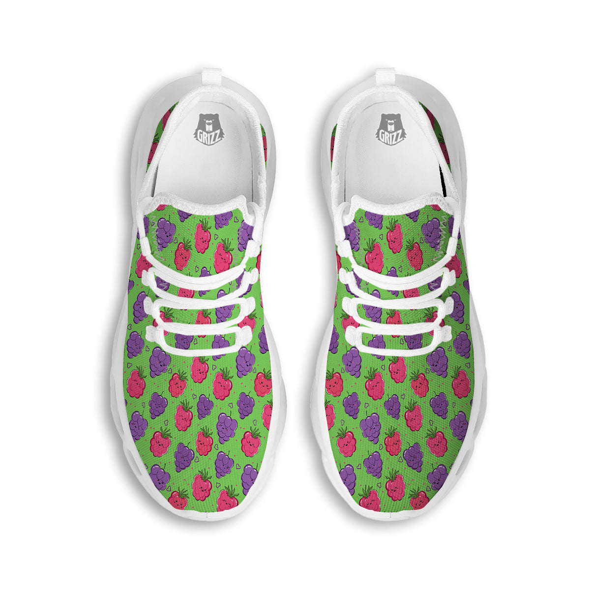 Grape Cute Print Pattern White Running Shoes-grizzshop
