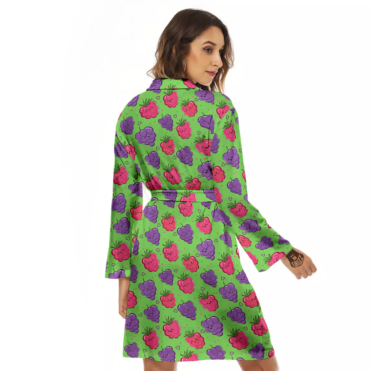 Grape Cute Print Pattern Women's Robe-grizzshop