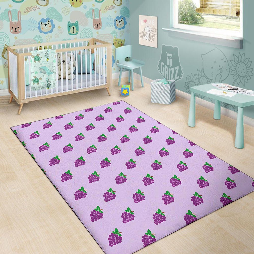 Grape Purple Print Pattern Floor Mat-grizzshop