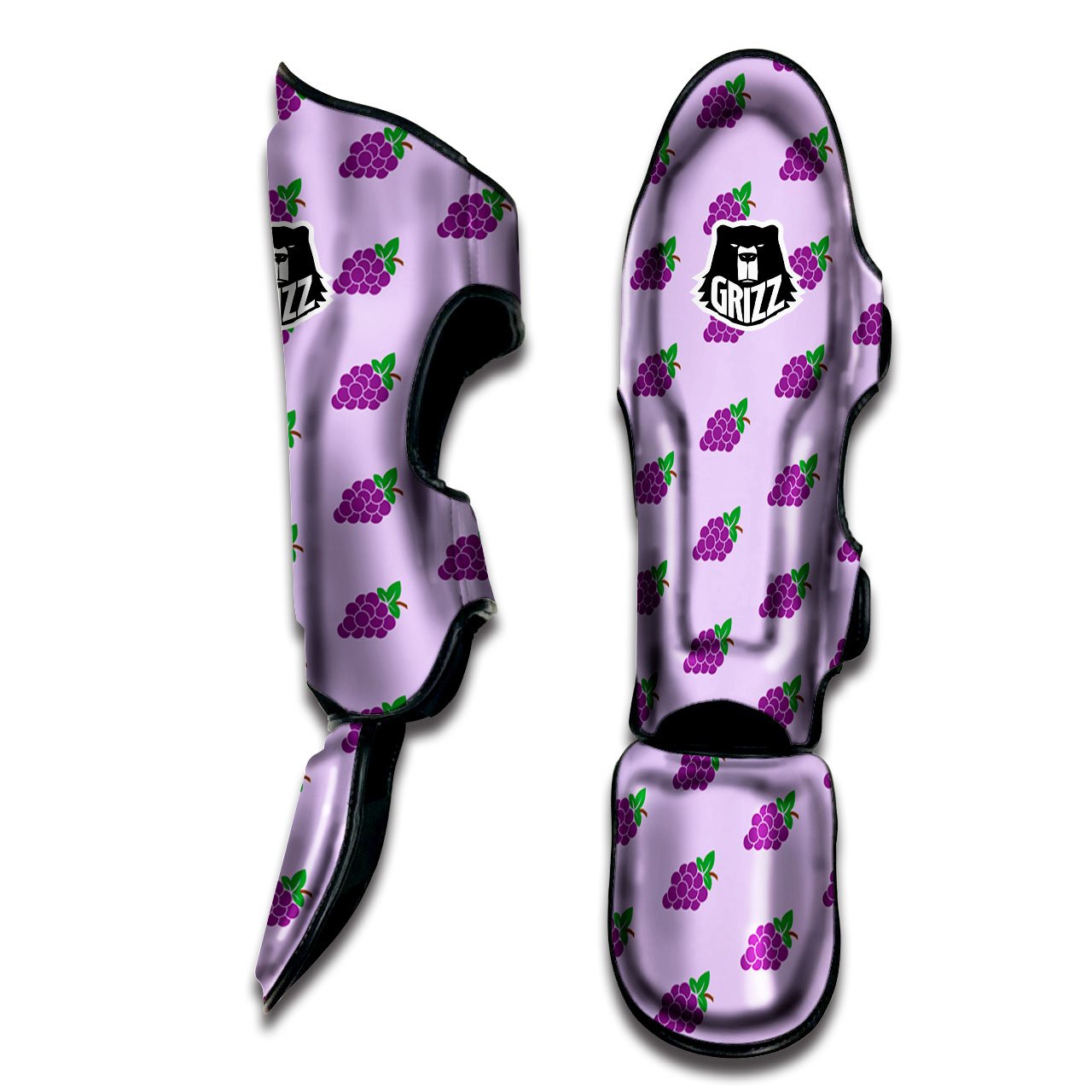 Grape Purple Print Pattern Muay Thai Shin Guards-grizzshop