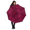 Grape Red Wine Pattern Print Automatic Foldable Umbrella-grizzshop