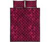 Grape Red Wine Pattern Print Bed Set Quilt-grizzshop