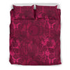 Grape Red Wine Pattern Print Duvet Cover Bedding Set-grizzshop