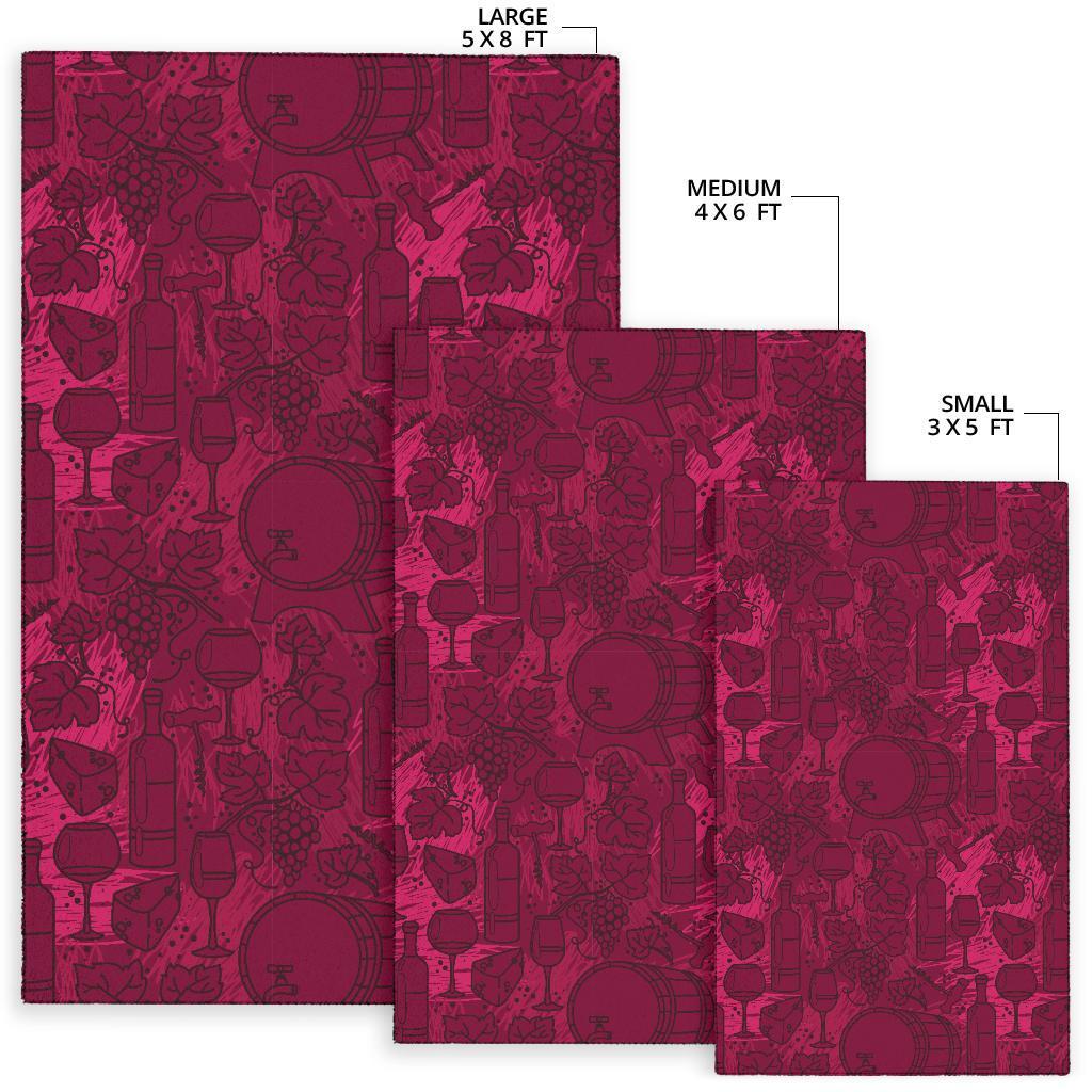 Grape Red Wine Pattern Print Floor Mat-grizzshop