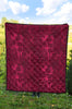 Grape Red Wine Pattern Print Quilt-grizzshop