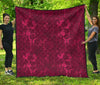 Grape Red Wine Pattern Print Quilt-grizzshop