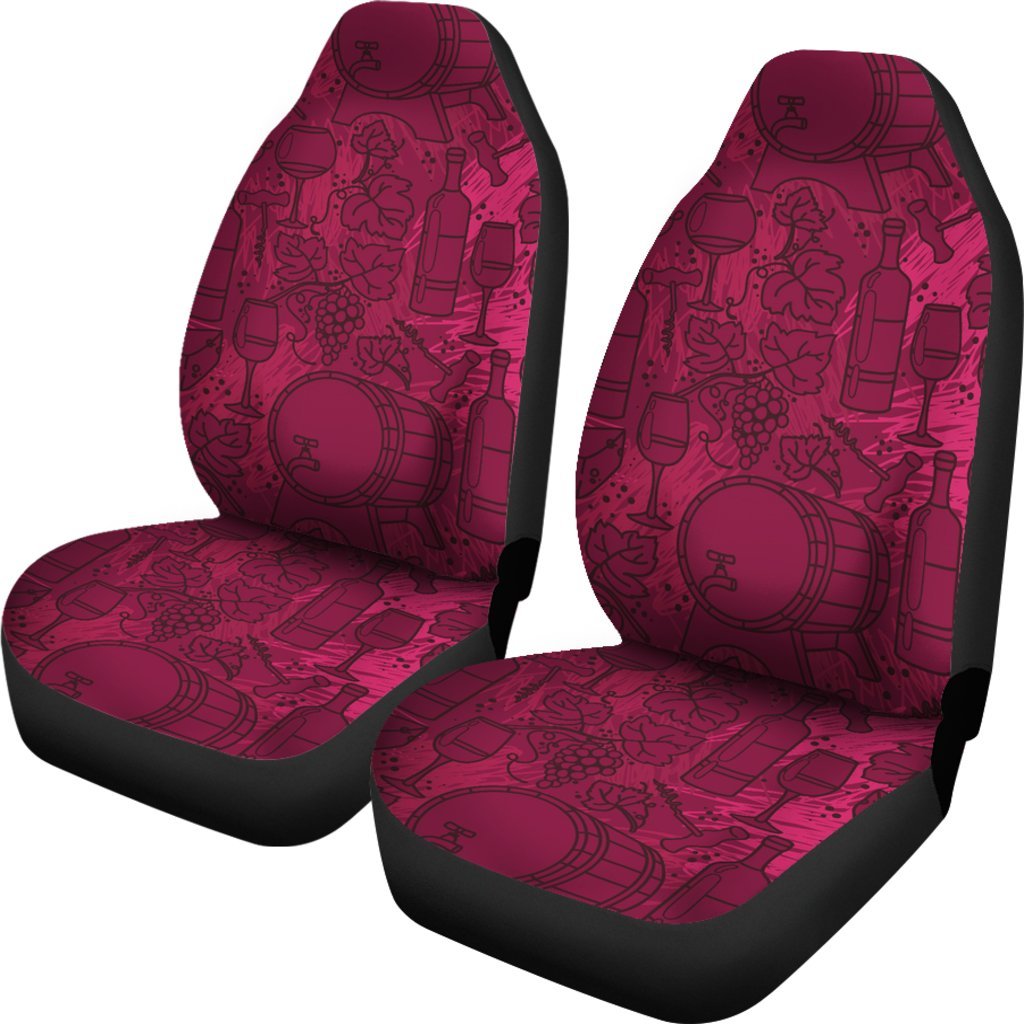 Grape Red Wine Pattern Print Universal Fit Car Seat Covers-grizzshop