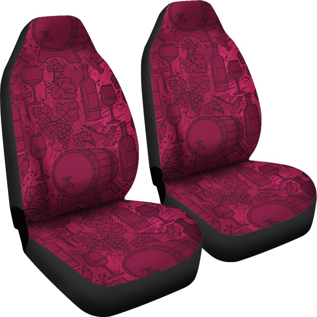 Grape Red Wine Pattern Print Universal Fit Car Seat Covers-grizzshop