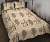 Grape Wine Pattern Print Bed Set Quilt-grizzshop