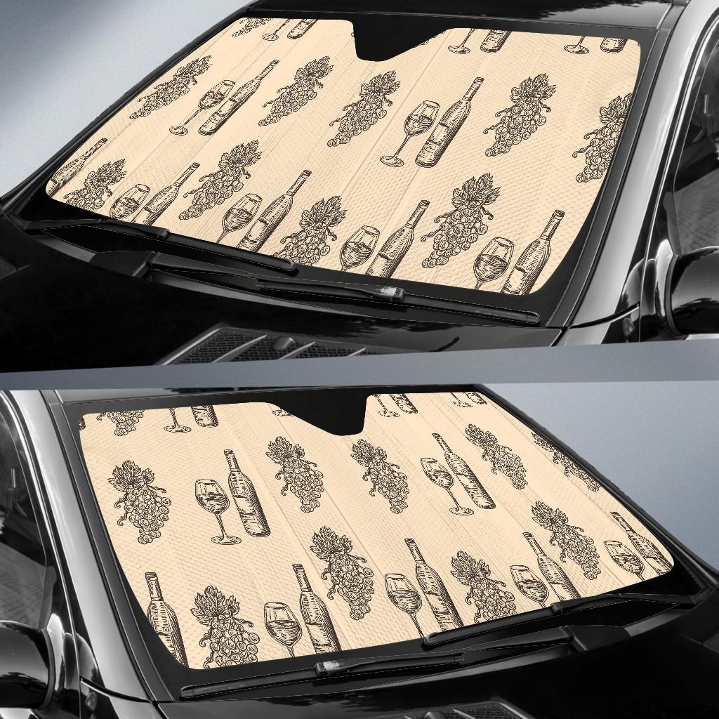 Grape Wine Pattern Print Car Sun Shade-grizzshop