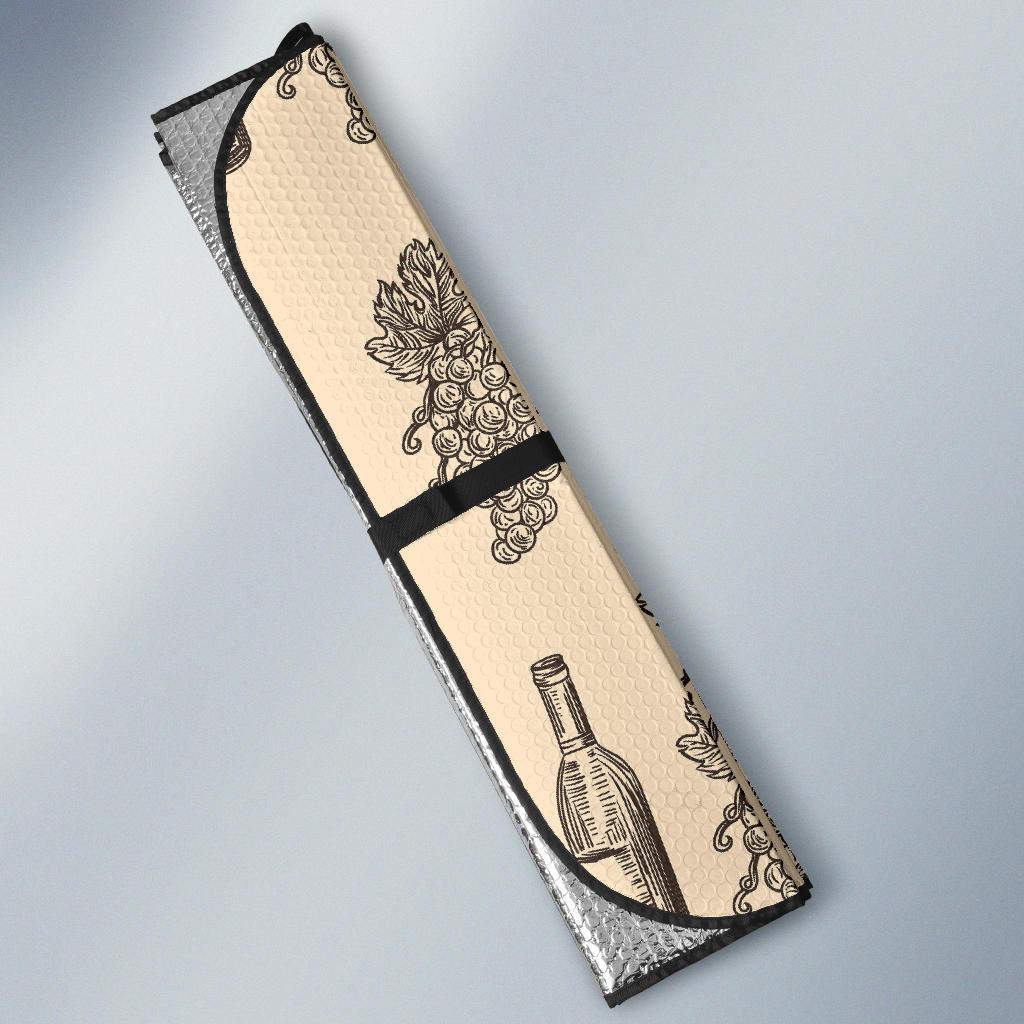 Grape Wine Pattern Print Car Sun Shade-grizzshop